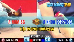 Trận 19 CPC3 11/04/2026 - Gà Điều Anh Nam SG Đá Đòn Cựa Hết Cứu