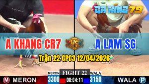 Trận 22 CPC3 12/04/2026 - Gà Đỏ Đá Canh Đúng 1 Cựa Vào Đầu