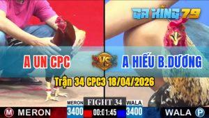 Trận 34 CPC3 18/04/2026 - Gà Anh Oun Campuchia Đá Đòn Cựa Quá Hiểm
